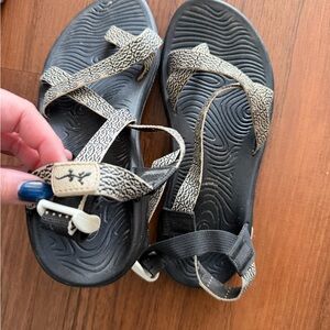 Chaco Black and White Sandals